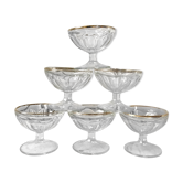 Lot de 6 coupes à champagne en verre moulé