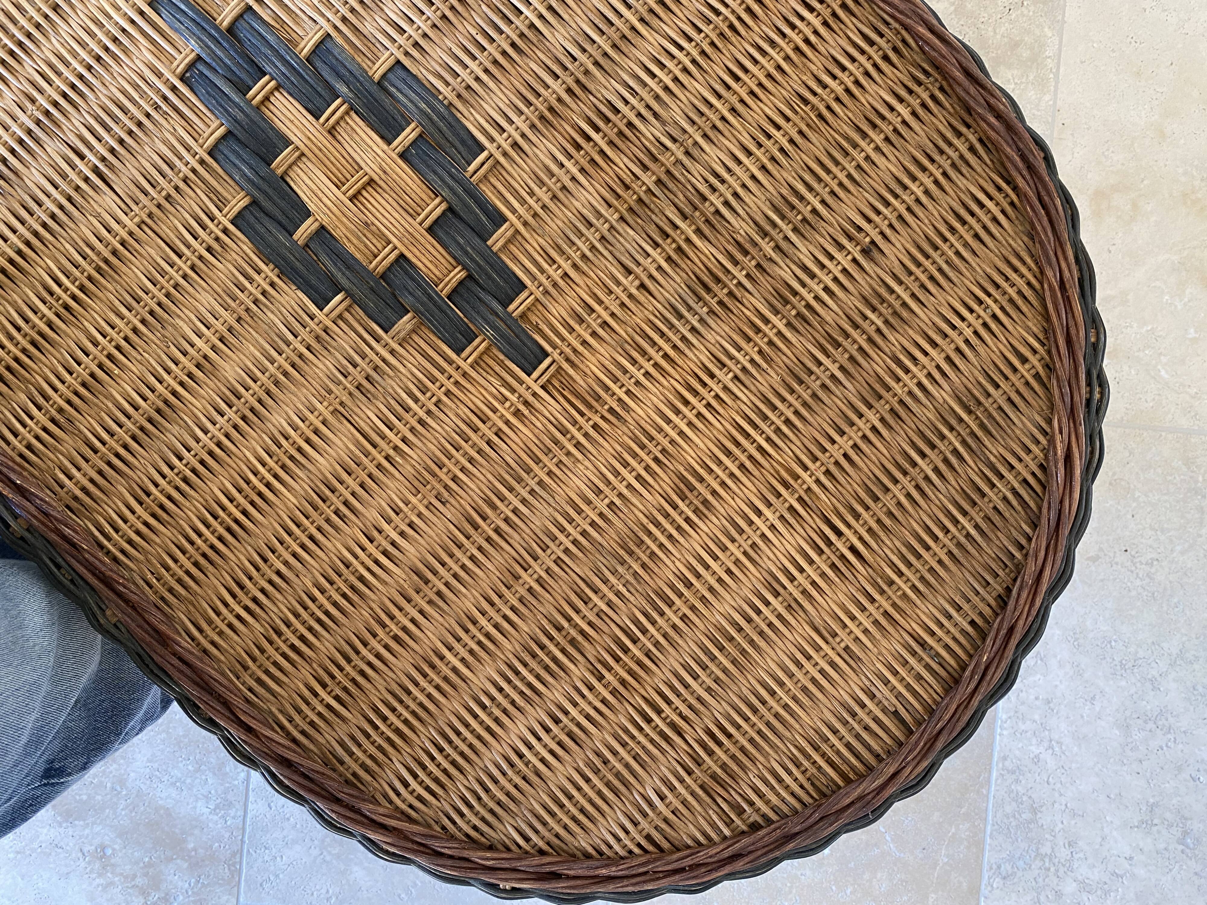 Vintage rattan coffee table – 1970s Riviera spirit