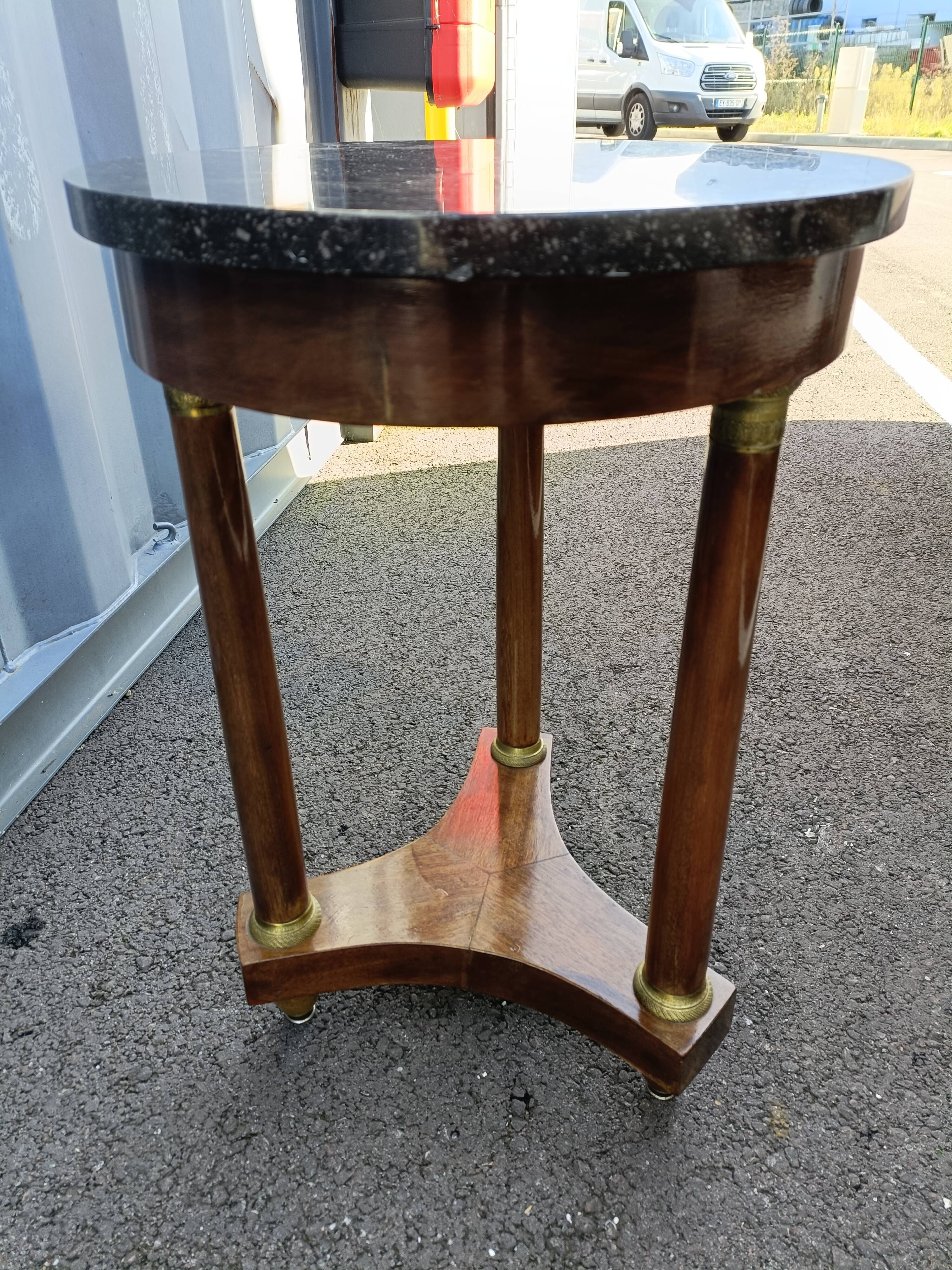 Gueridon side table empire style marble top