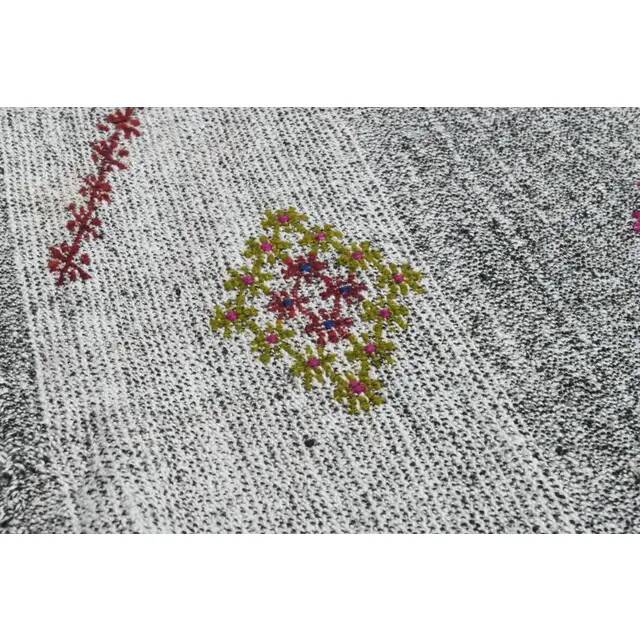 1970s Vintage Turkish Oushak Handmade Wool Cotton Gray Area Rug 200x316