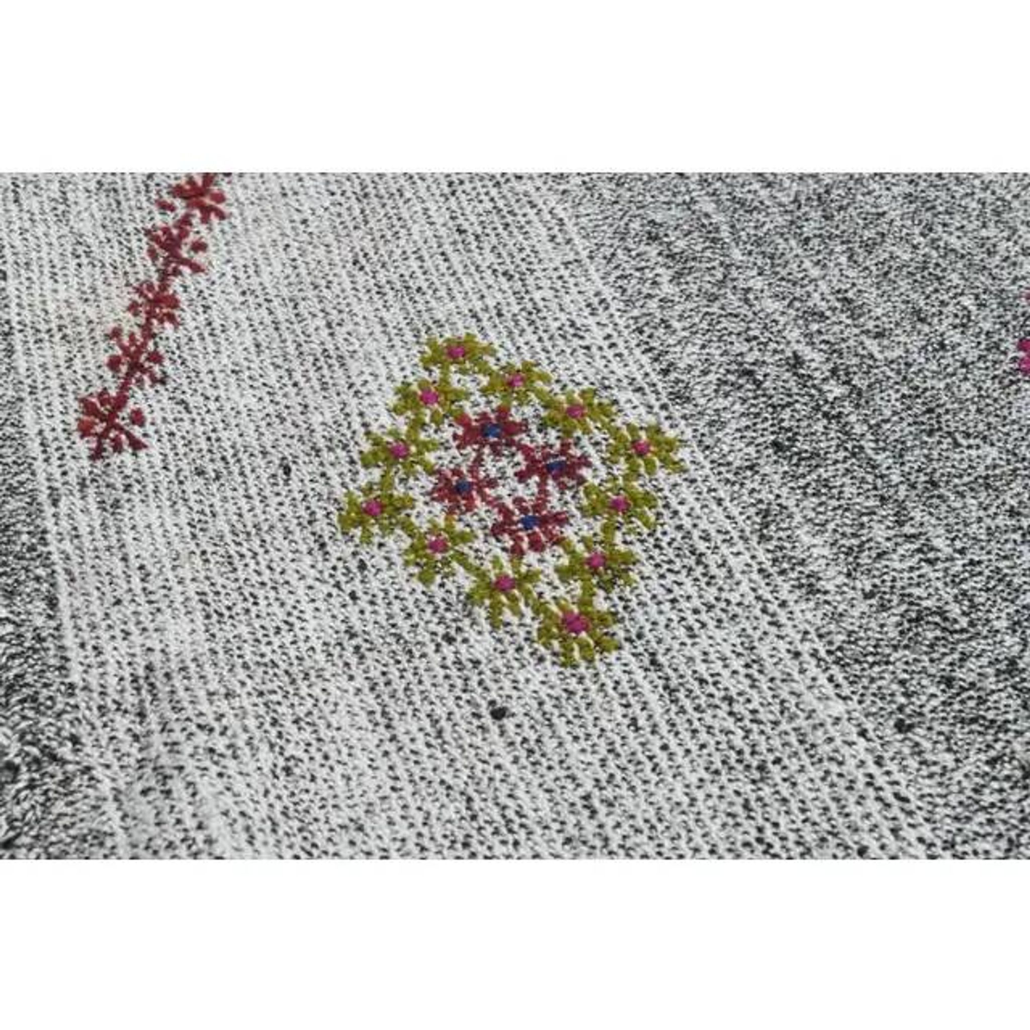 1970s Vintage Turkish Oushak Handmade Wool Cotton Gray Area Rug 200x316