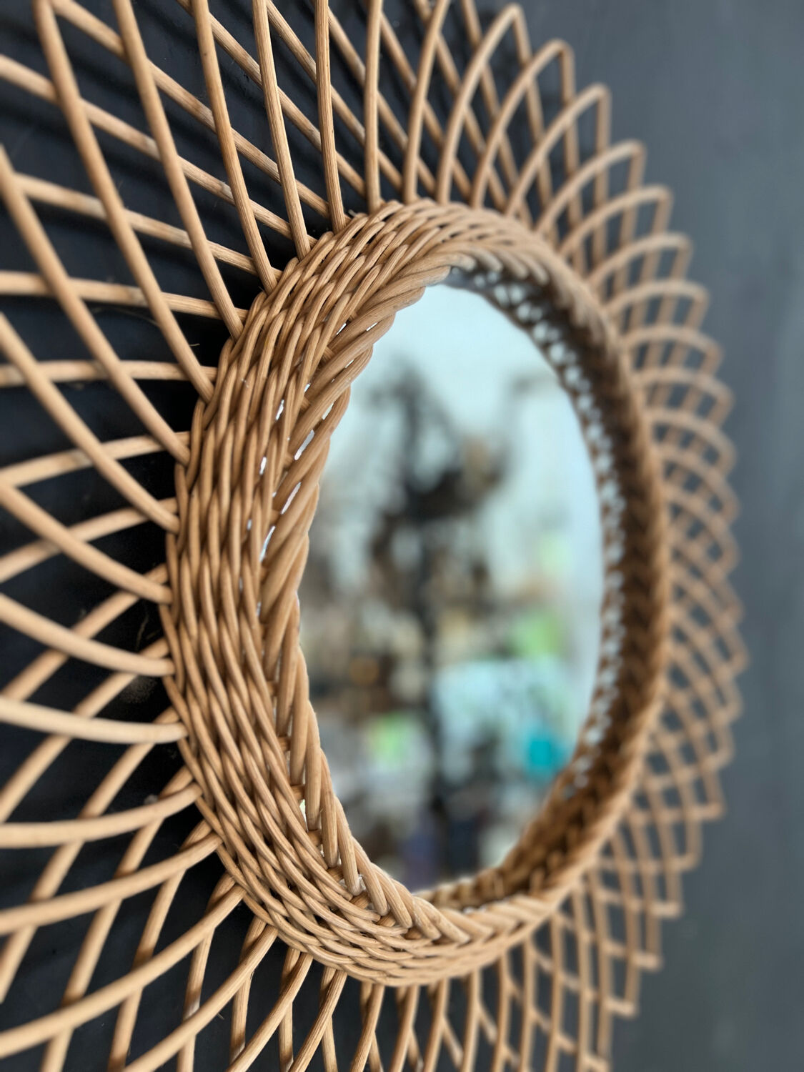 Rattan sun mirror 27cm
