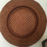 Wall composition of 9 wicker baskets and trays.