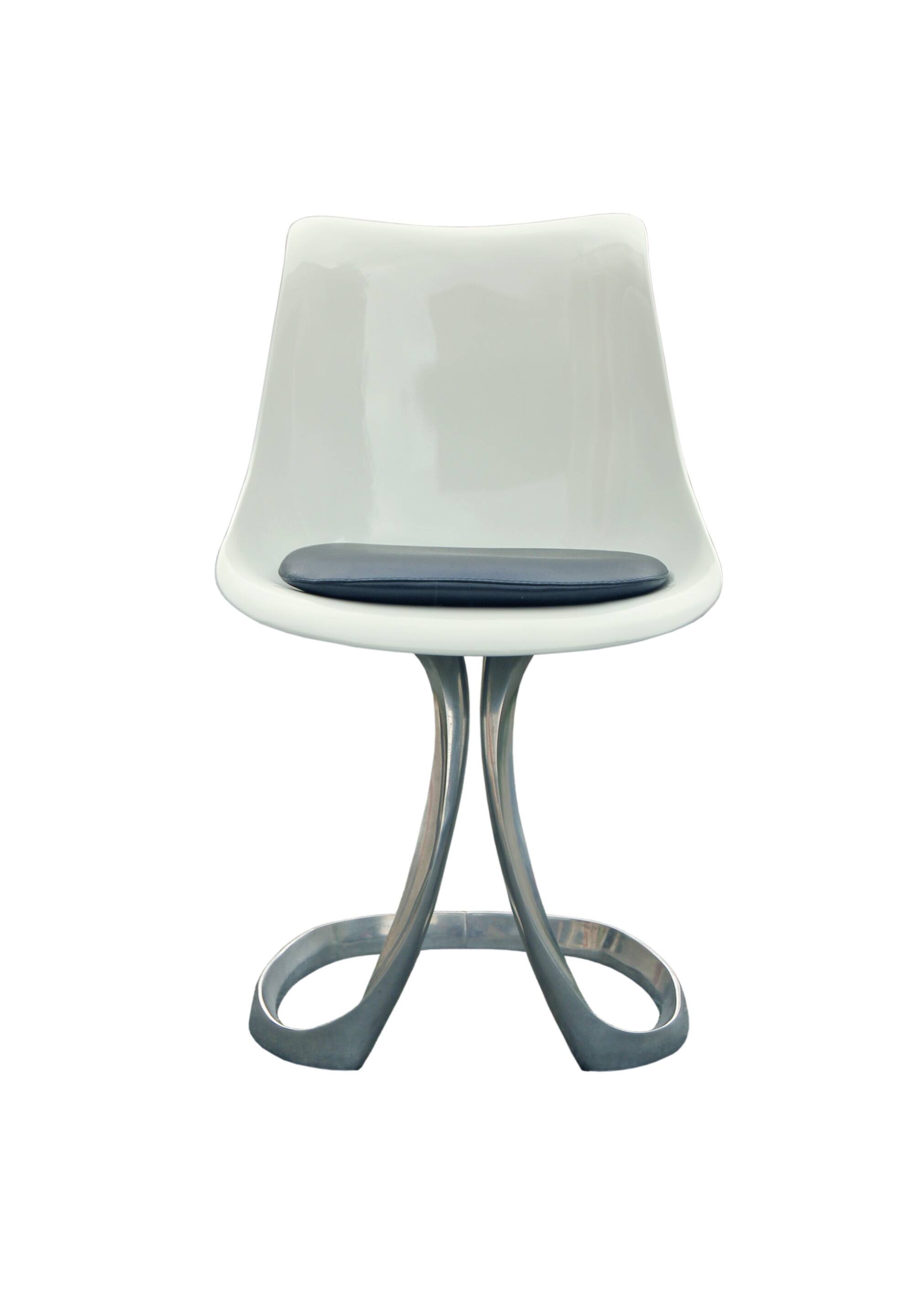 Set of 4 chairs by Michel Charron, organic design, 1970s