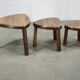 1960s Czechoslovak Mid-Century Solid Oak Nesting Tables, Set of Three