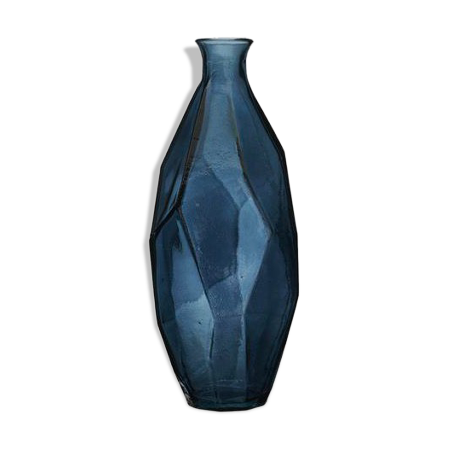 Blue glass vase "origami"