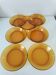 7 assiettes creuses Duralex verre ambré