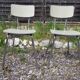 Pair plastilux chrome metal chair & formica + plate 50s vintage