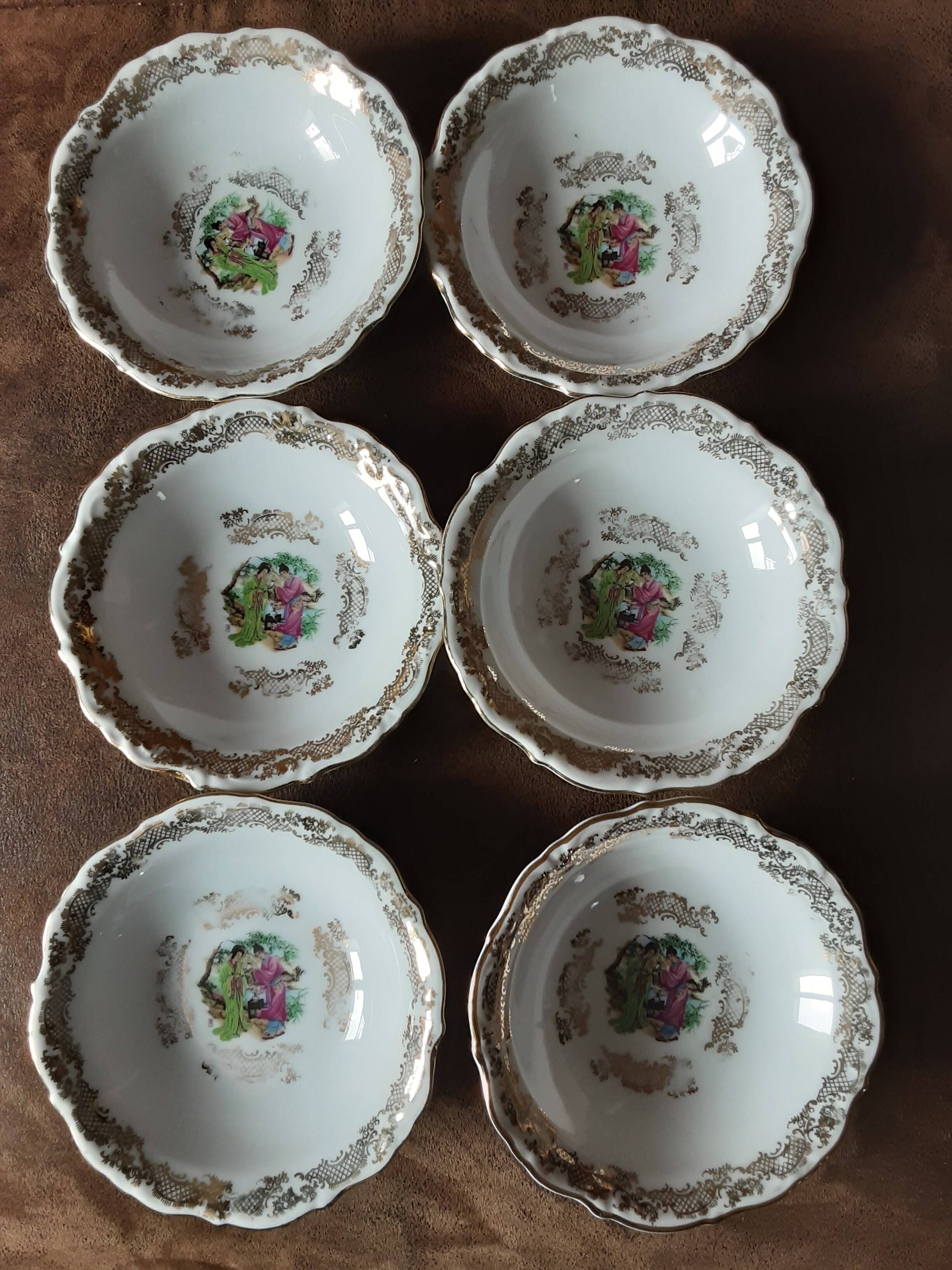 Lot de 6 coupelles  porcelaine de luxe