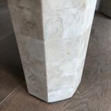 Pair of Sofa Ends Made Of Marble Wafers And Brass Net. French work. Ve