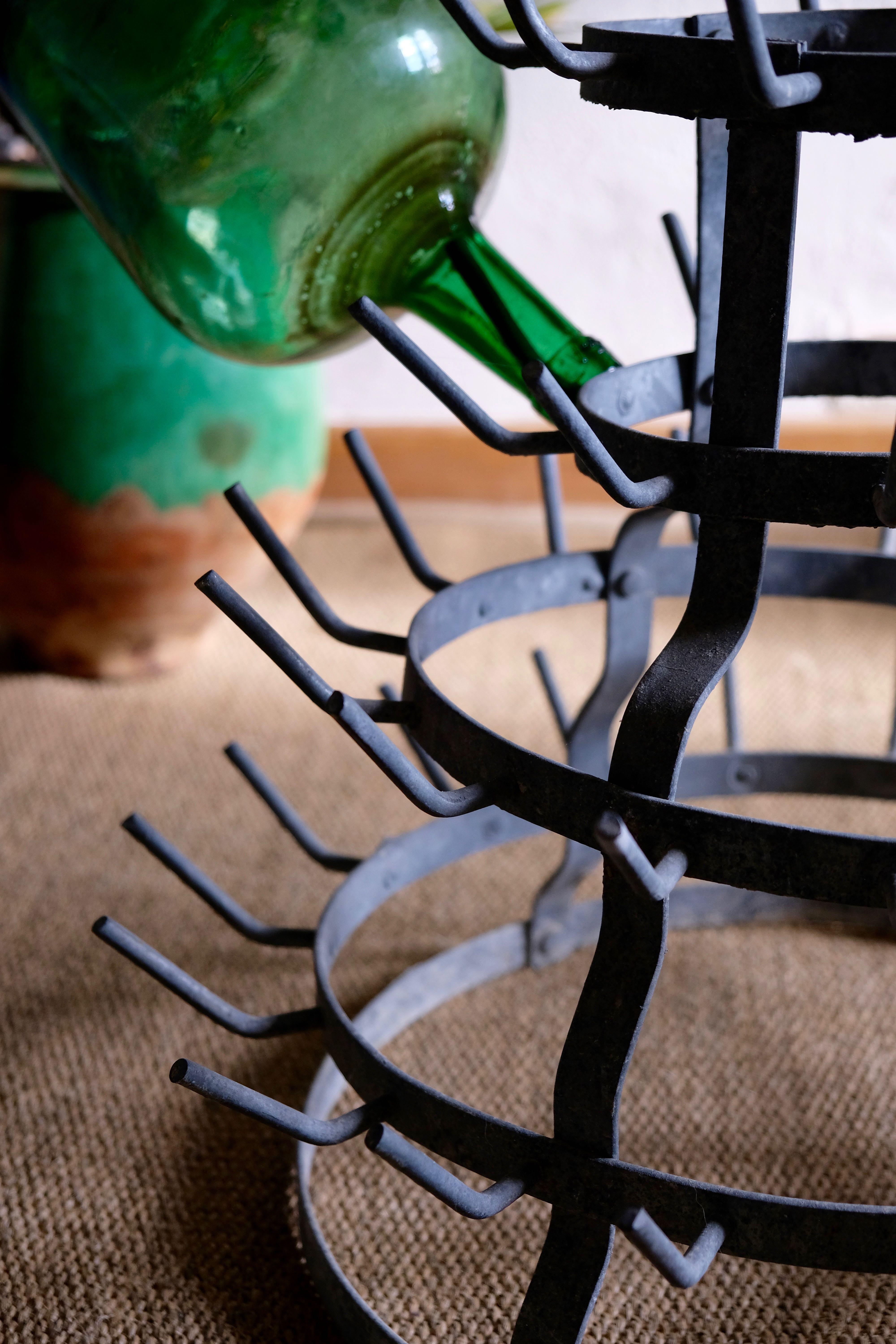 Old zinc bottle drainer