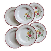 6 vintage deep plates Terre de Fer Salins model Pierrette