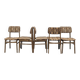 5 vintage oak chairs & original fabric
