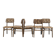 5 vintage oak chairs & original fabric