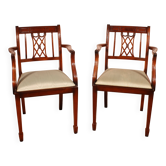 pair of mahogany armchairs in Hepplewhite style
