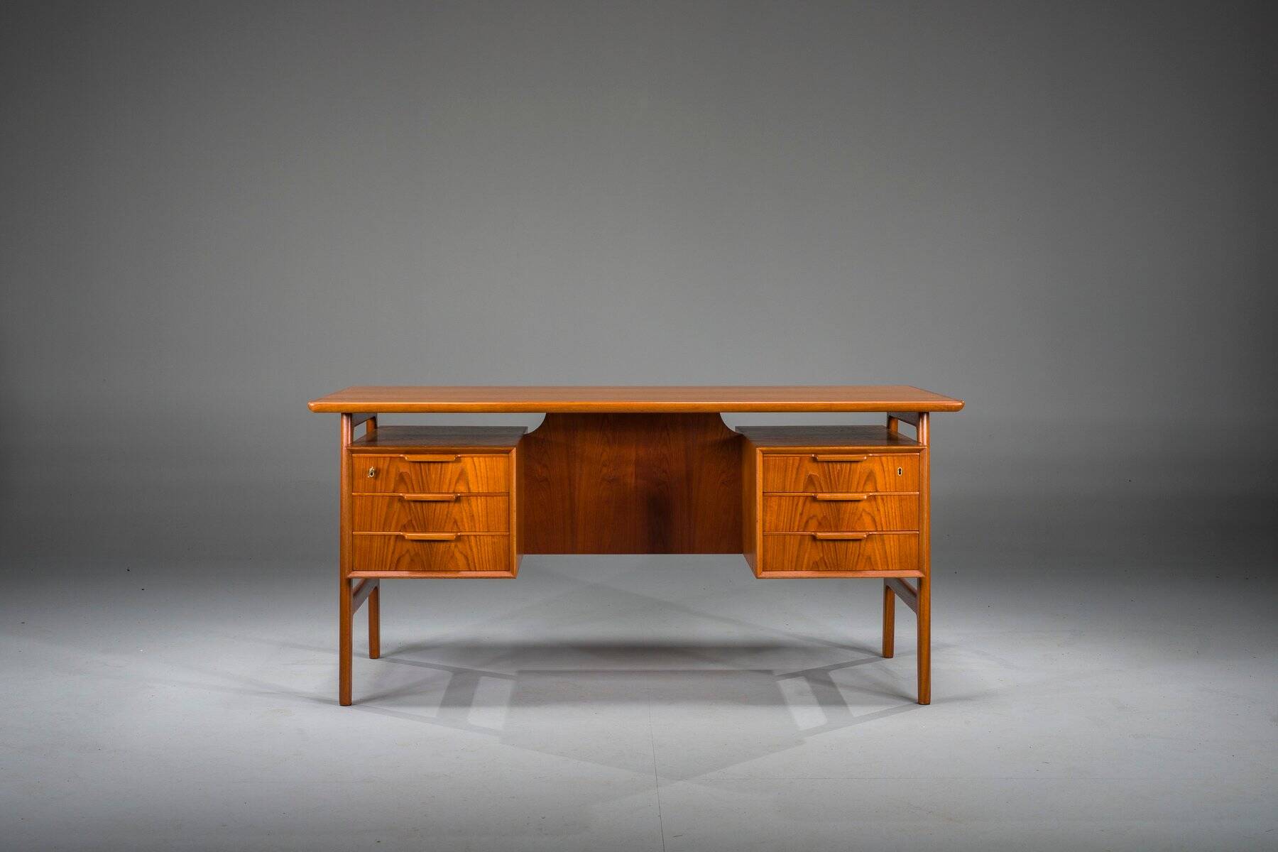 Model 75 Teak Desk from Omann Jun Møbelfabrik, 1960s