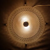 Glass and chrome ceiling light