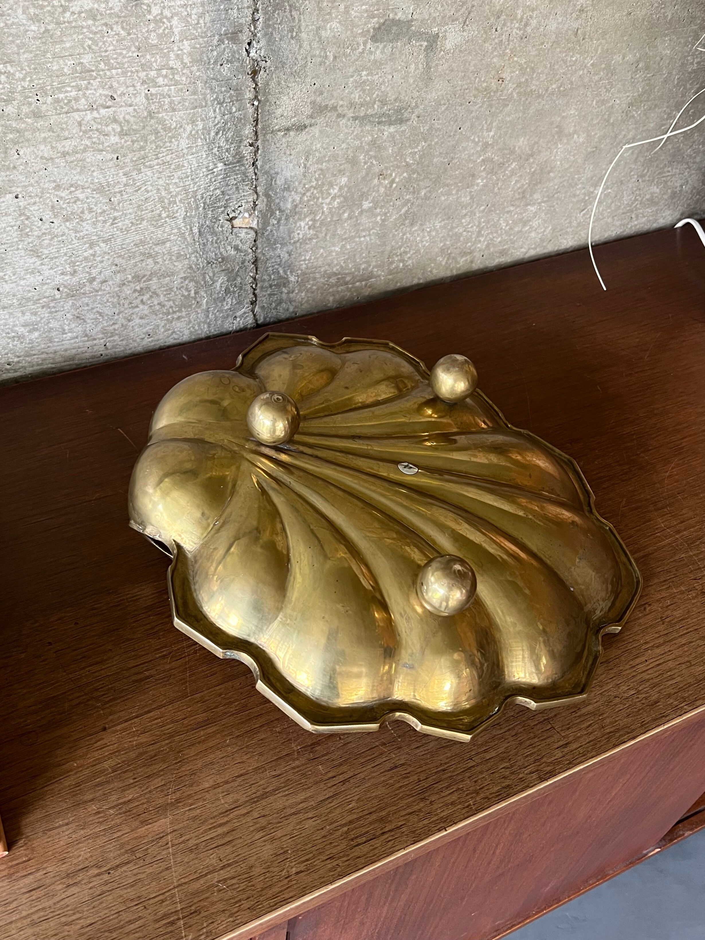 Empty pocket scallop in brass from the 50s