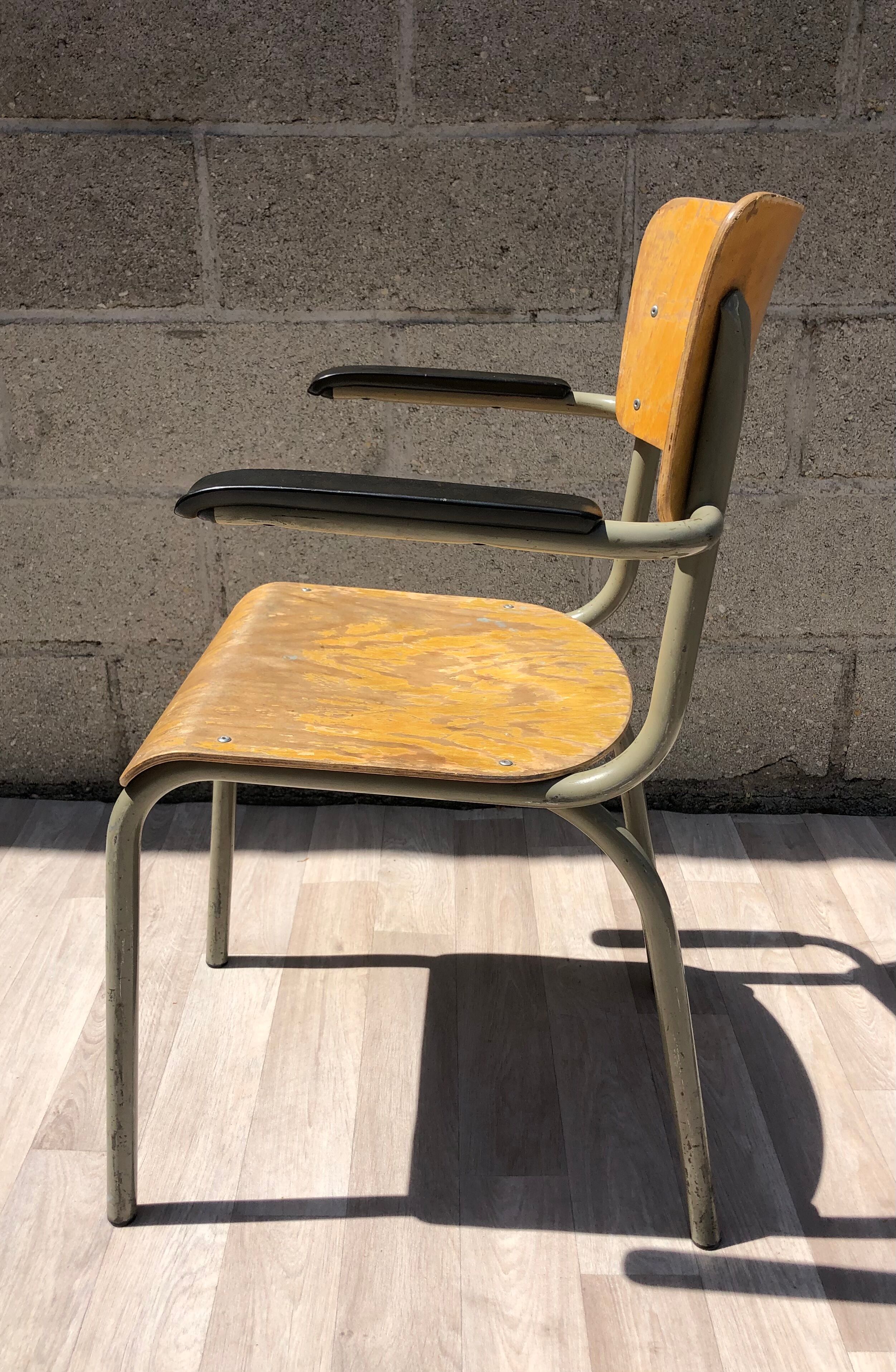 Vintage elbe industrial school office 1960 & tubax chair