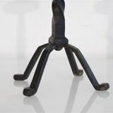 Pair of brutalist hammered iron candlesticks 1960