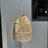 Rattan pendant lamp in the shape of bell D25 H28