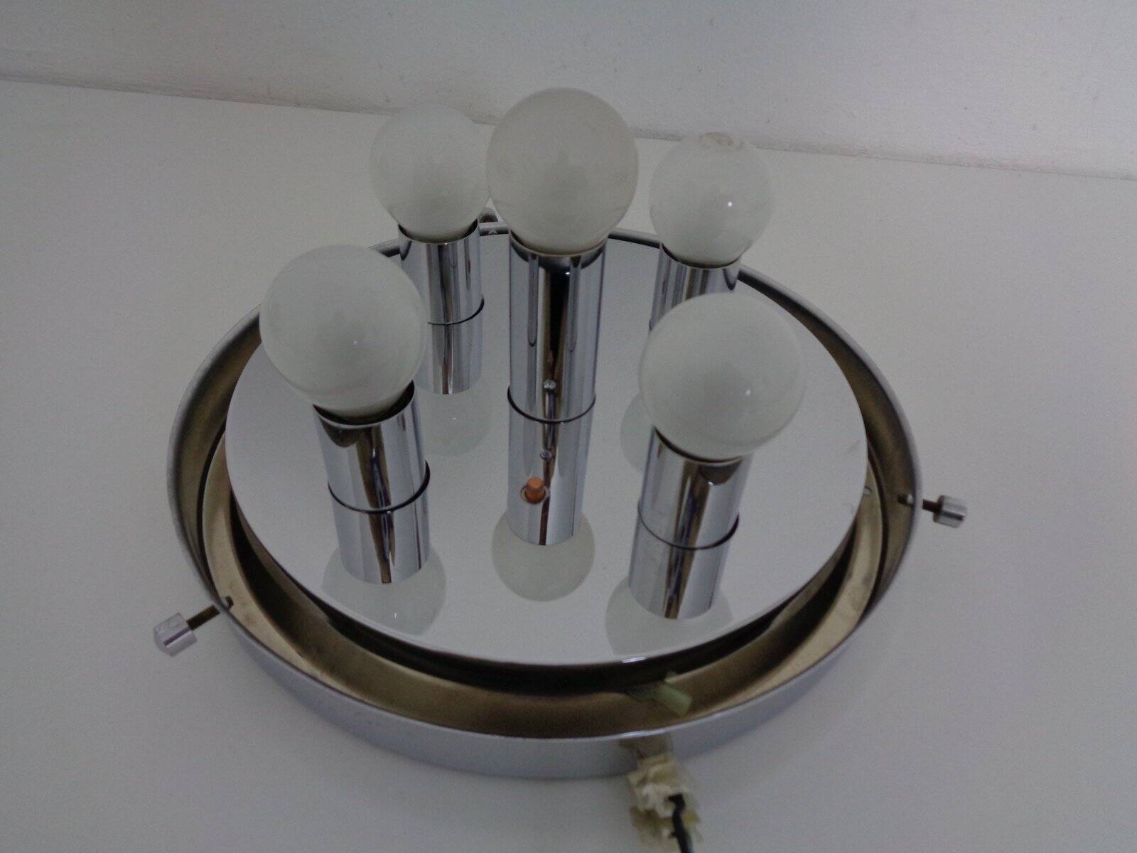 Large glass ceiling light from Limburg, 1960s