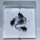 Holophane square wall lamp XL glass design 60s
