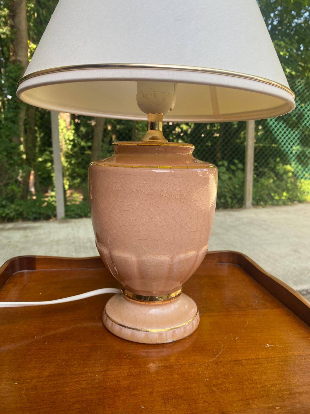 Vintage table lamp in crackled ceramic