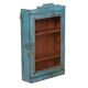 Ancienne vitrine murale art déco en teck birman patine bleue d’origine