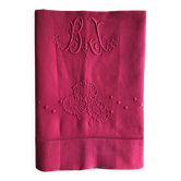 Antique Linen and Cotton Sheet Dyed in Fuchsia
