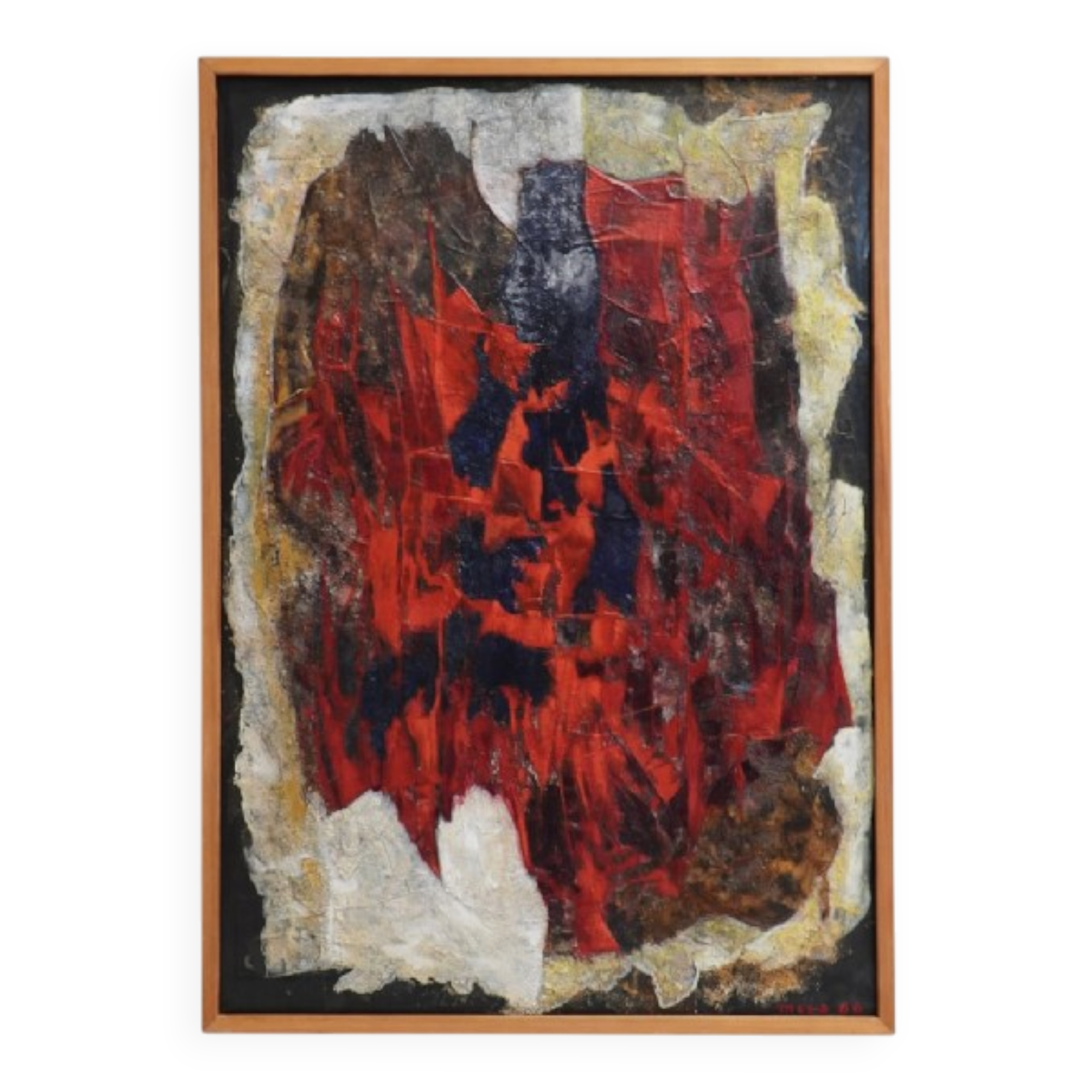 Jozef Mees, Large Abstract Oil on Board 1966