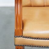 Cowhide Leather Chesterfield Dining / Side Chair in English Style