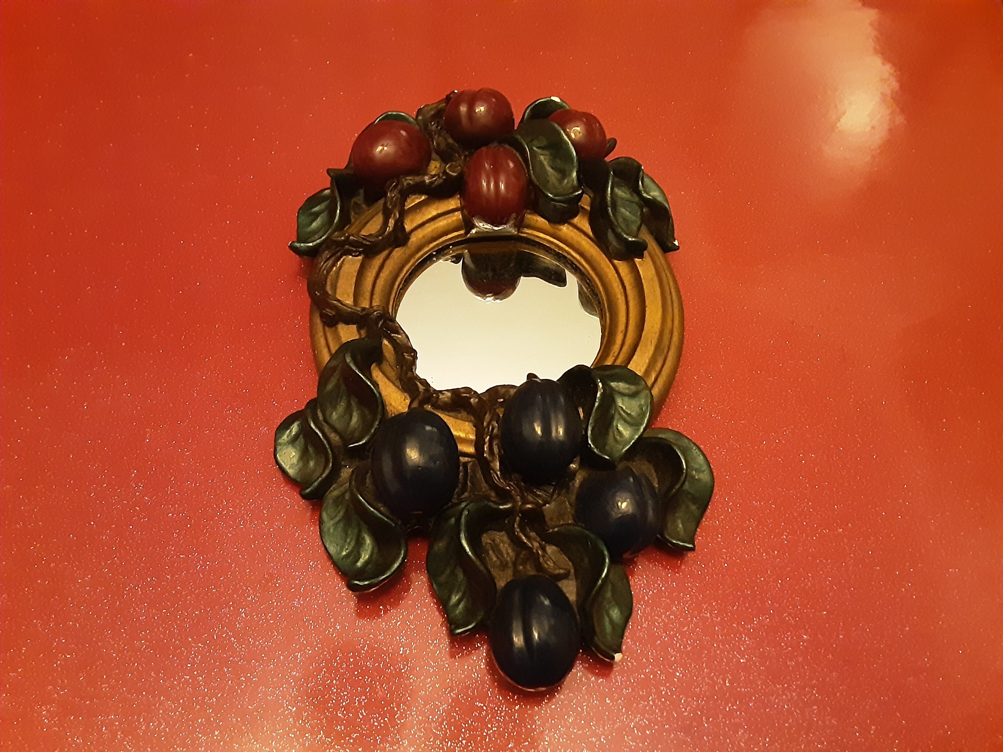 Mirror flat fruit plums rococo style