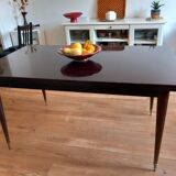 Dining table mahogany lacquered vintage 60s