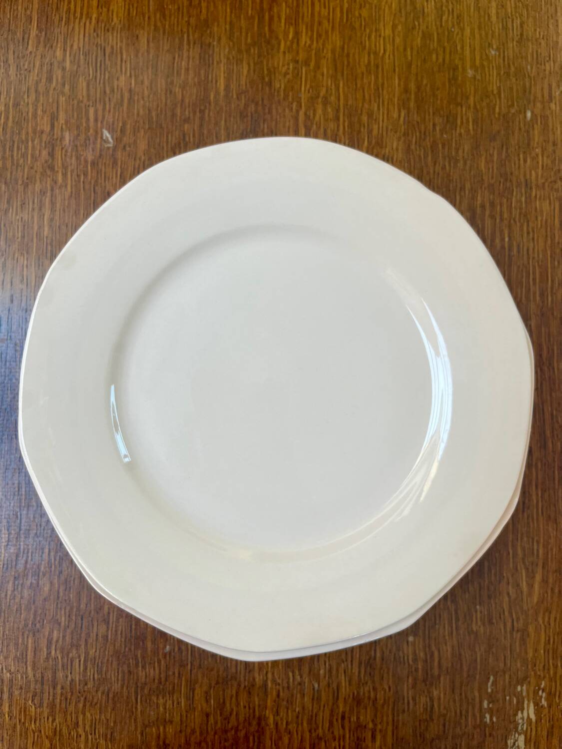 Set of 8 flat plates Digoin Sarreguemines pink