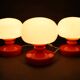 Ensemble de trois lampes de table en verre opalin Stepan Tabery des années 1970, Tchécoslovaquie