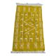 Hand-woven yellow and white kilim rug in natural wool