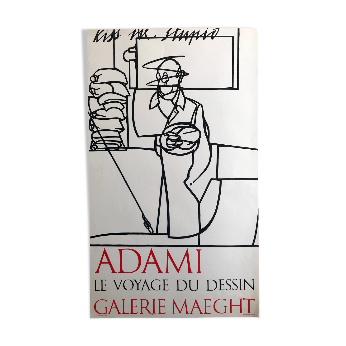 Lithograph poster by Valerio Adami, Galerie Maeght, 1975