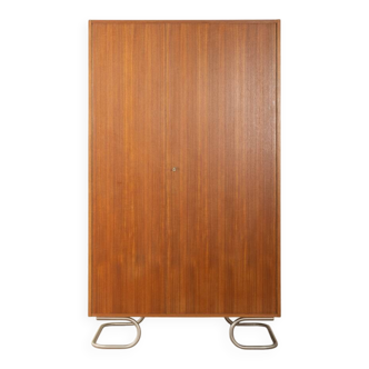 Purist wardrobe from the 1960s in teak veneer by DeWe