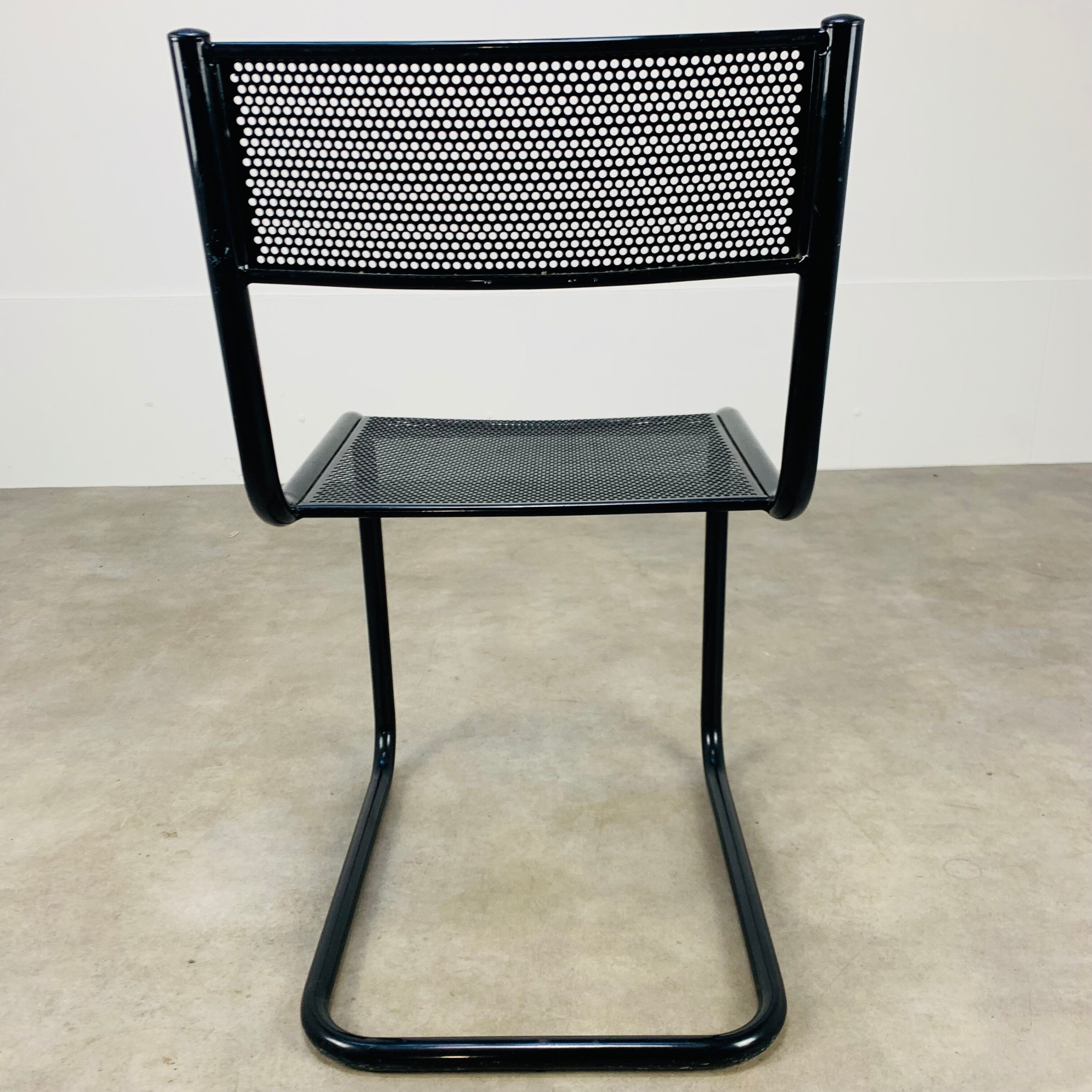80s perforated metal Cantilever chair