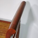 Empire wickerwork bench Antique style wickerwork walnut bench
