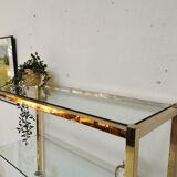 Shelf vintage brass gilded design 1970