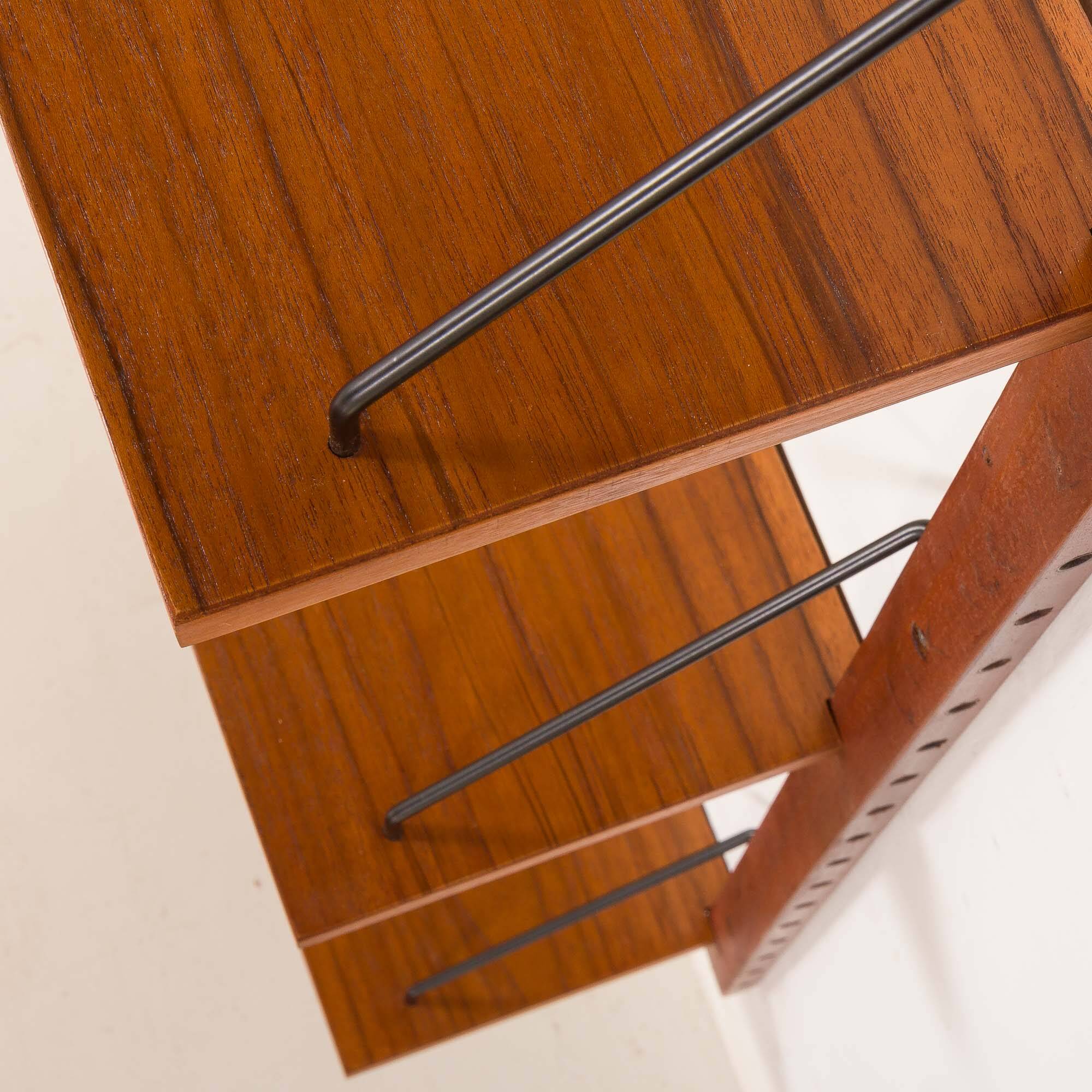 Mid century modern teak  upcycled shelving unit