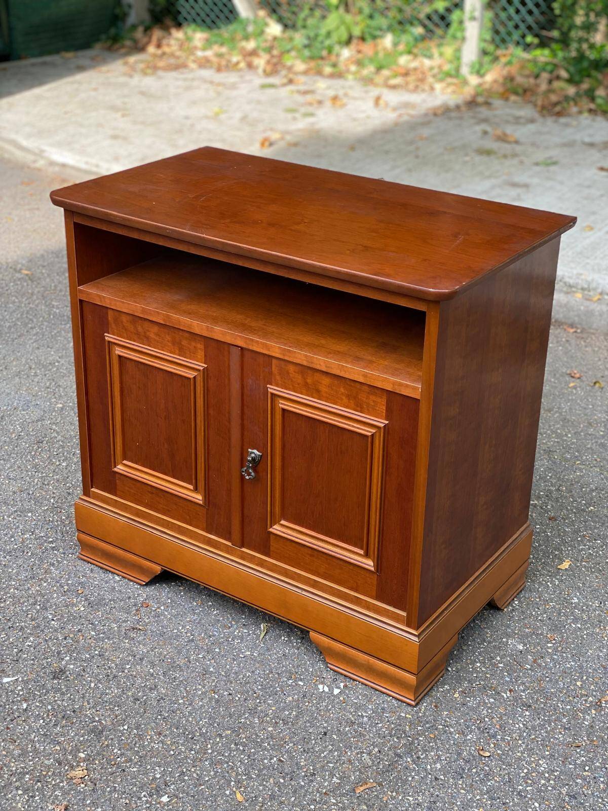 Louis Philippe sideboard in satin cherry wood on casters