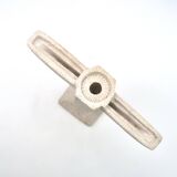 Moroccan candle holder in carved white beige stone, 1970s.