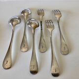 Series of 6 cutlery silver metal North Star