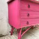 Commode rotin rose vintage