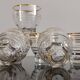 6 gobelets en verre transparent liseré doré