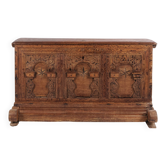 Chest – Oak – Carved details & inlay – c. 1860s