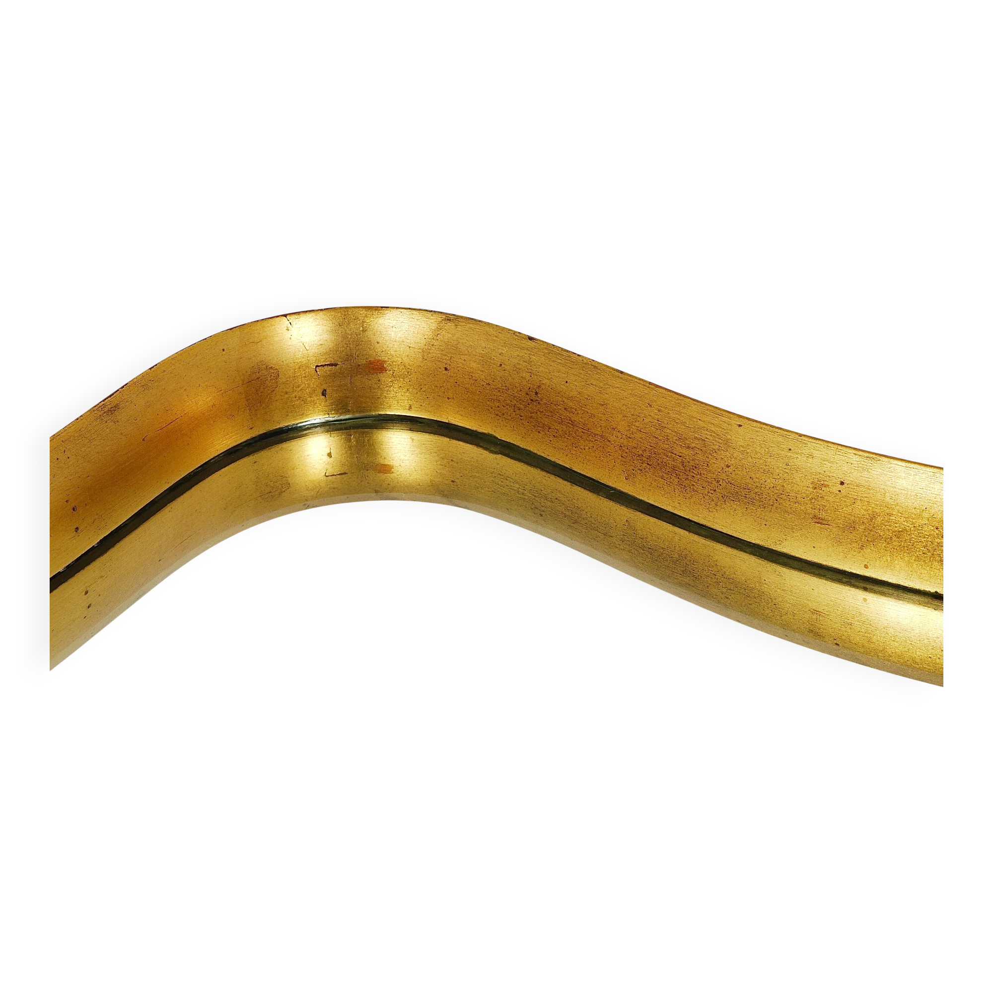 Golden wooden mirror in the style of Gio Ponti by Max Welz, Vienna, Austria, 1940s.